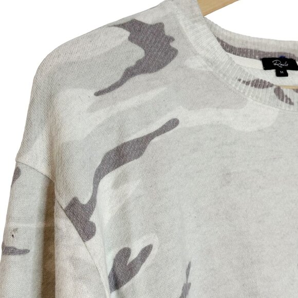 Rails Ramona Stone Camo Grey White Pullover Soft Sweatshirt Size Medium Womens - Picture 5 of 13